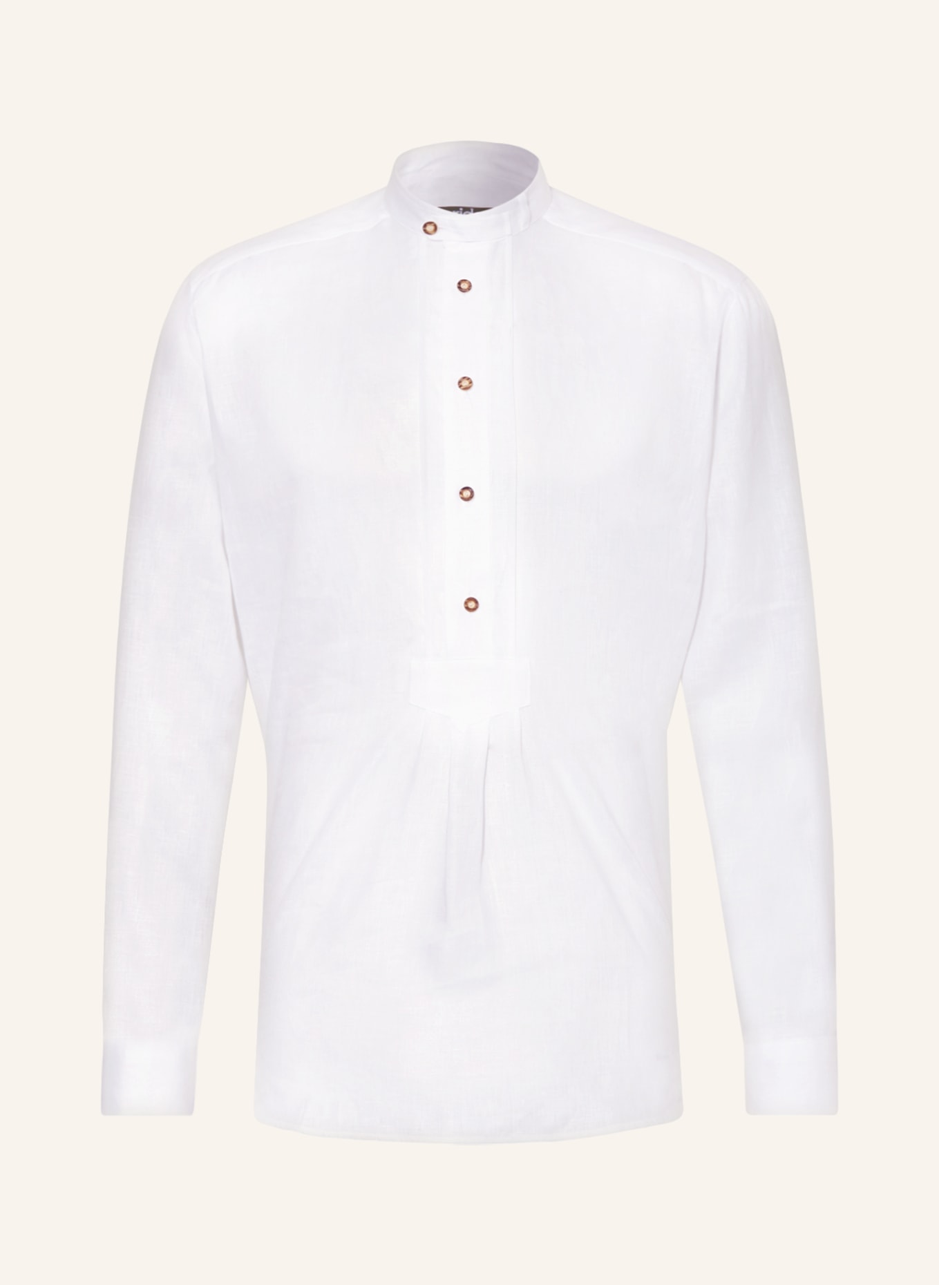 Рубашка arido Regular Fit aus Leinen mit Stehkragen, белый