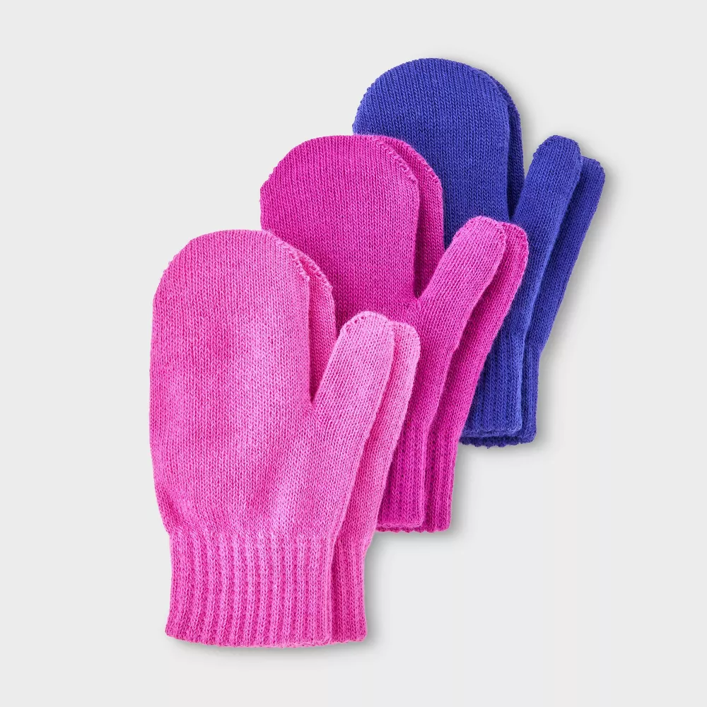 

Варежки для малышей 3 шт. - Кот и Джек Cat & Jack, цвет Pink/Magenta/Purple
