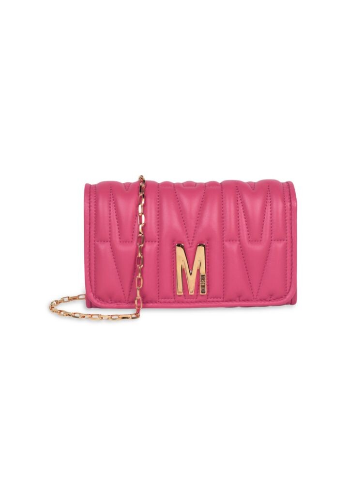 

Стеганая сумка на плечо с монограммой Moschino, цвет Light Pink