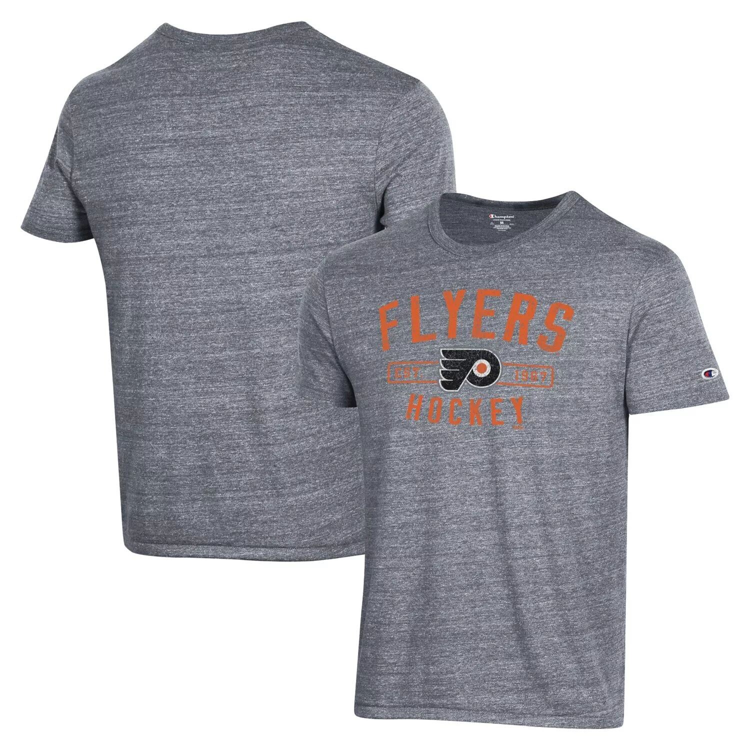 

Мужская футболка Champion Heather Grey Philadelphia Flyers Tri-Blend