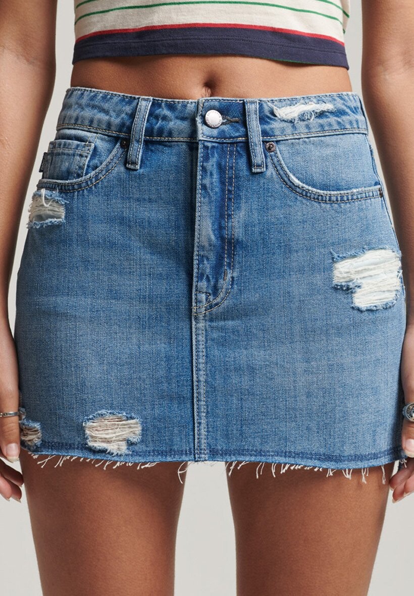 

Юбка Superdry ВИНТАЖ, цвет mid indigo used