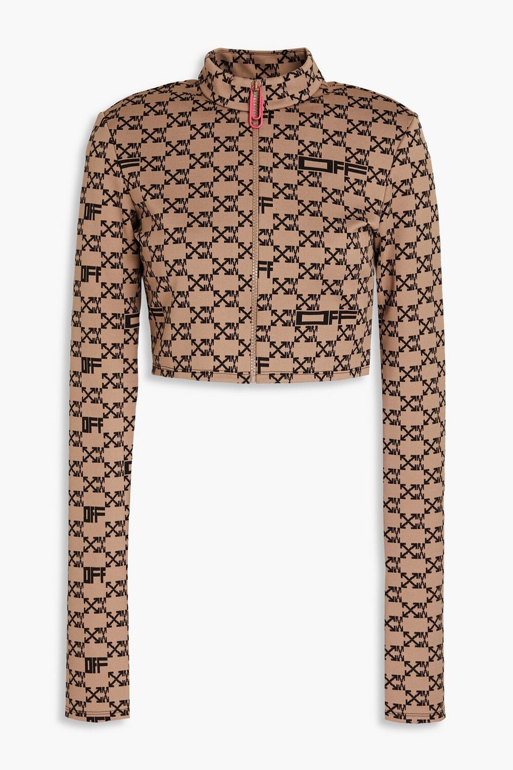 

Укороченная спортивная куртка жаккардовой вязки Off-White, песочный
