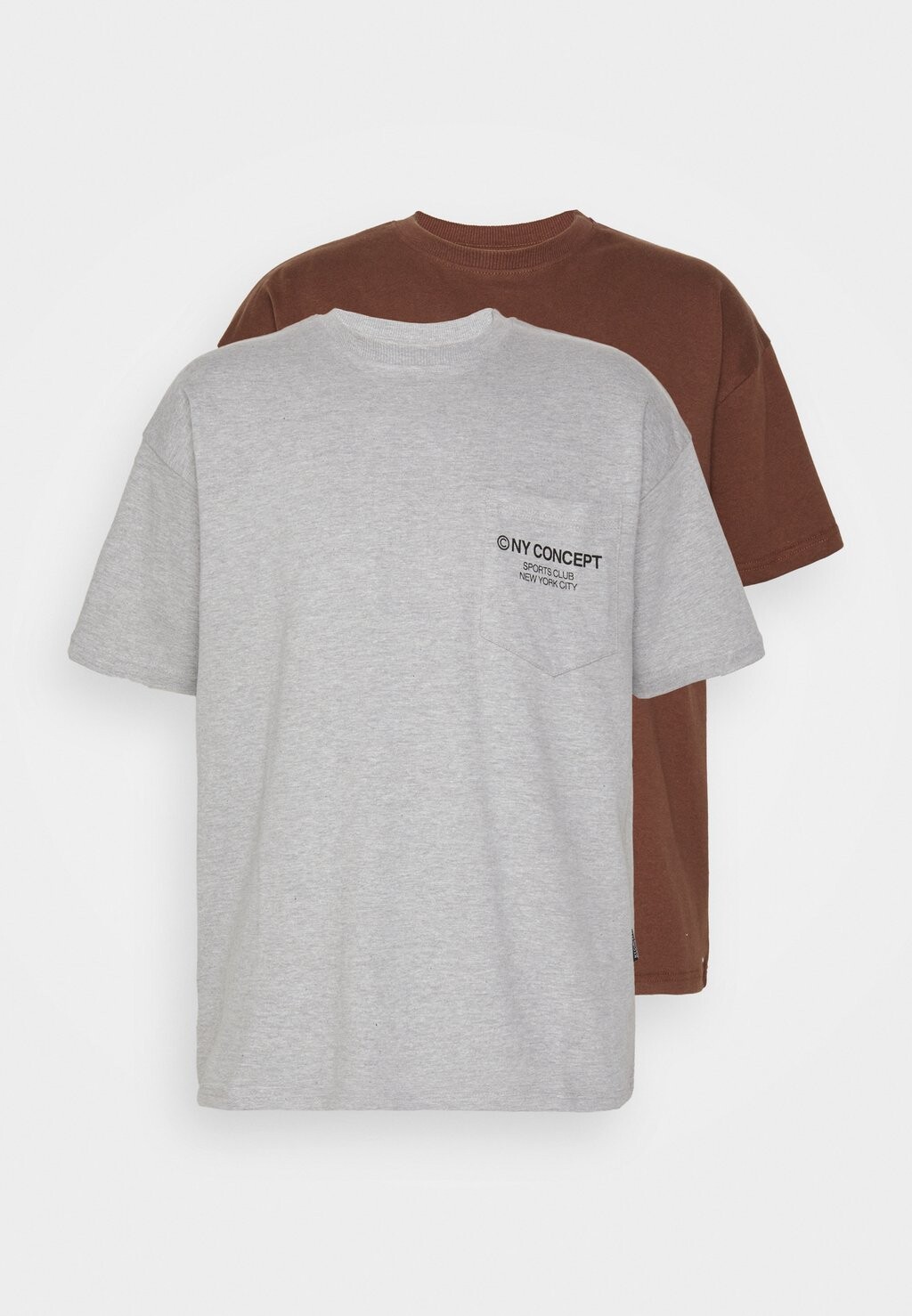 

футболка с принтом Zone Tee Pocket Unisex 2 Pack NY CONCEPT, цвет brown/grey