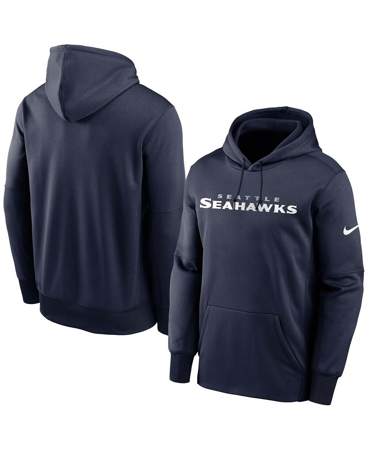 

Мужской темно-синий пуловер с капюшоном Seattle Seahawks Fan Gear Wordmark Performance Nike