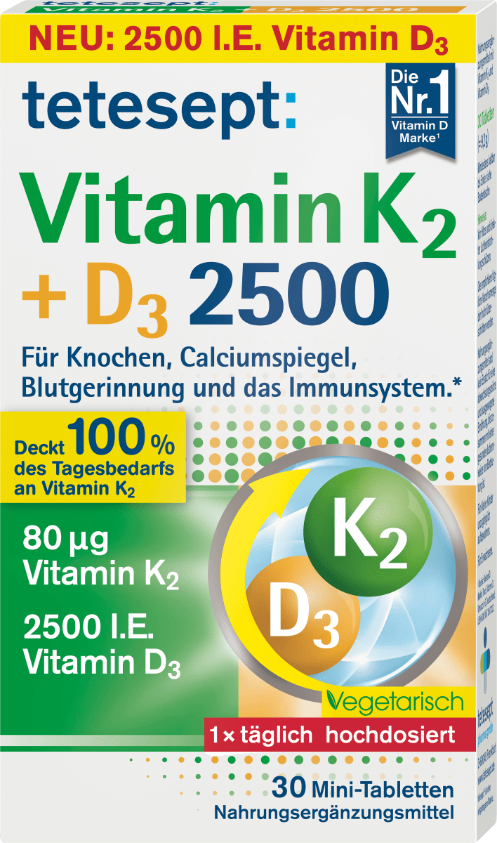 Витамин К2+Д3 таблетки 30 шт. по 9,2 г. tetesept