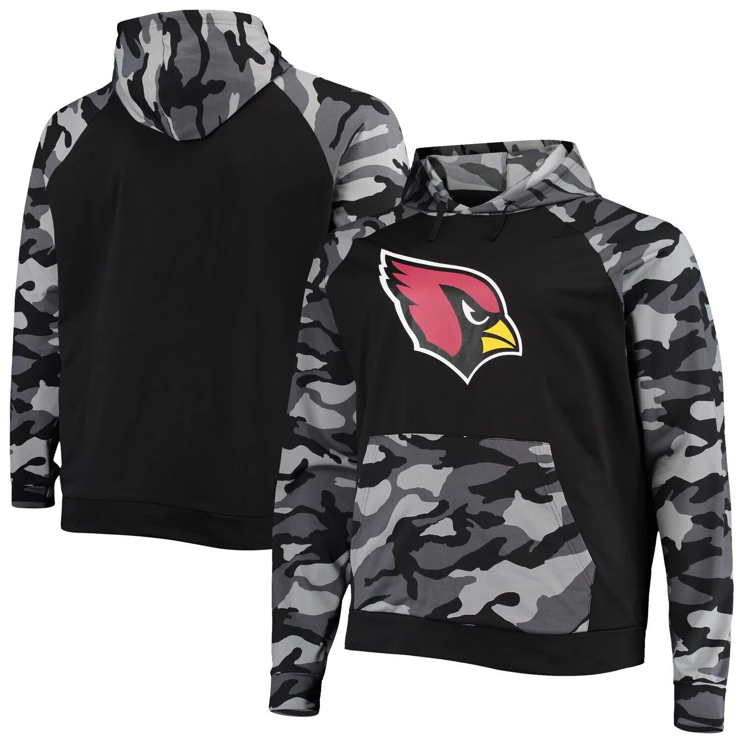 

Мужской пуловер с капюшоном FOCO Black Arizona Cardinals Camo Raglan