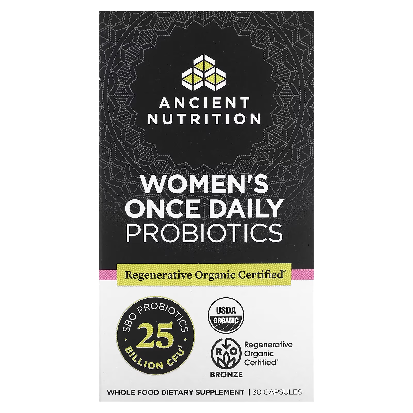 Пробиотики для женщин Ancient Nutrition один раз в день, 30 капсул ancient nutrition sbo пробиотики для женщин один раз в день 25 миллиардов кое 30 капсул