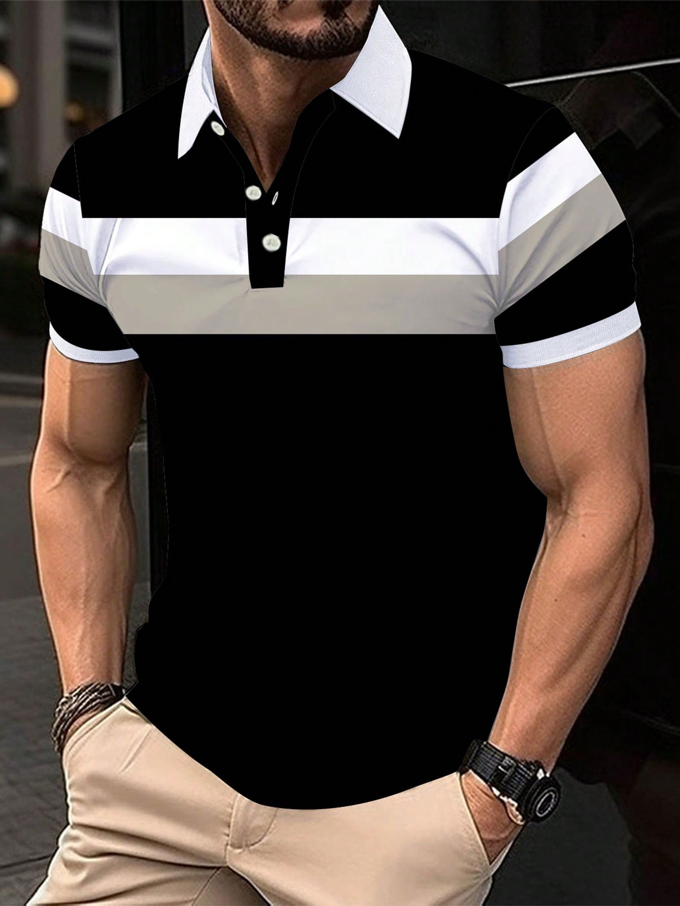 Новая спортивная рубашка поло с лацканами для гольфа, черный