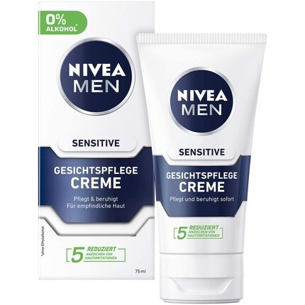 

NIVEA Men Sensitive Face Care Cream Увлажняющий крем для мужчин с чувствительной кожей Успокаивающий крем для лица 75 мл, Синий