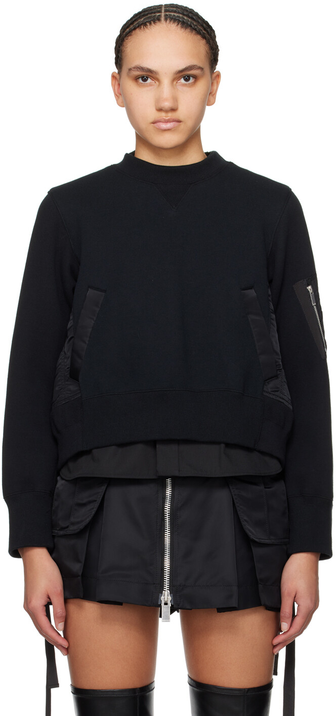 

Черный свитшот со вставками Sacai, цвет Black