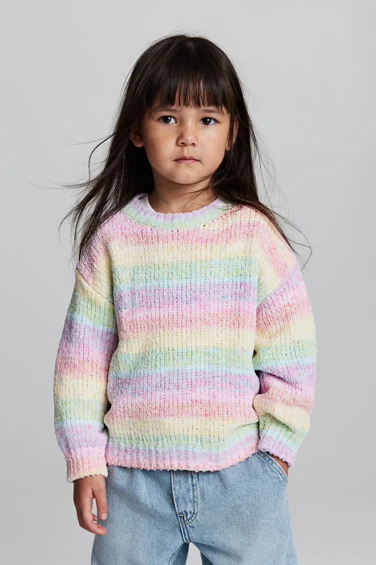 

Свитер из шенилловой пряжи H&M, розовый