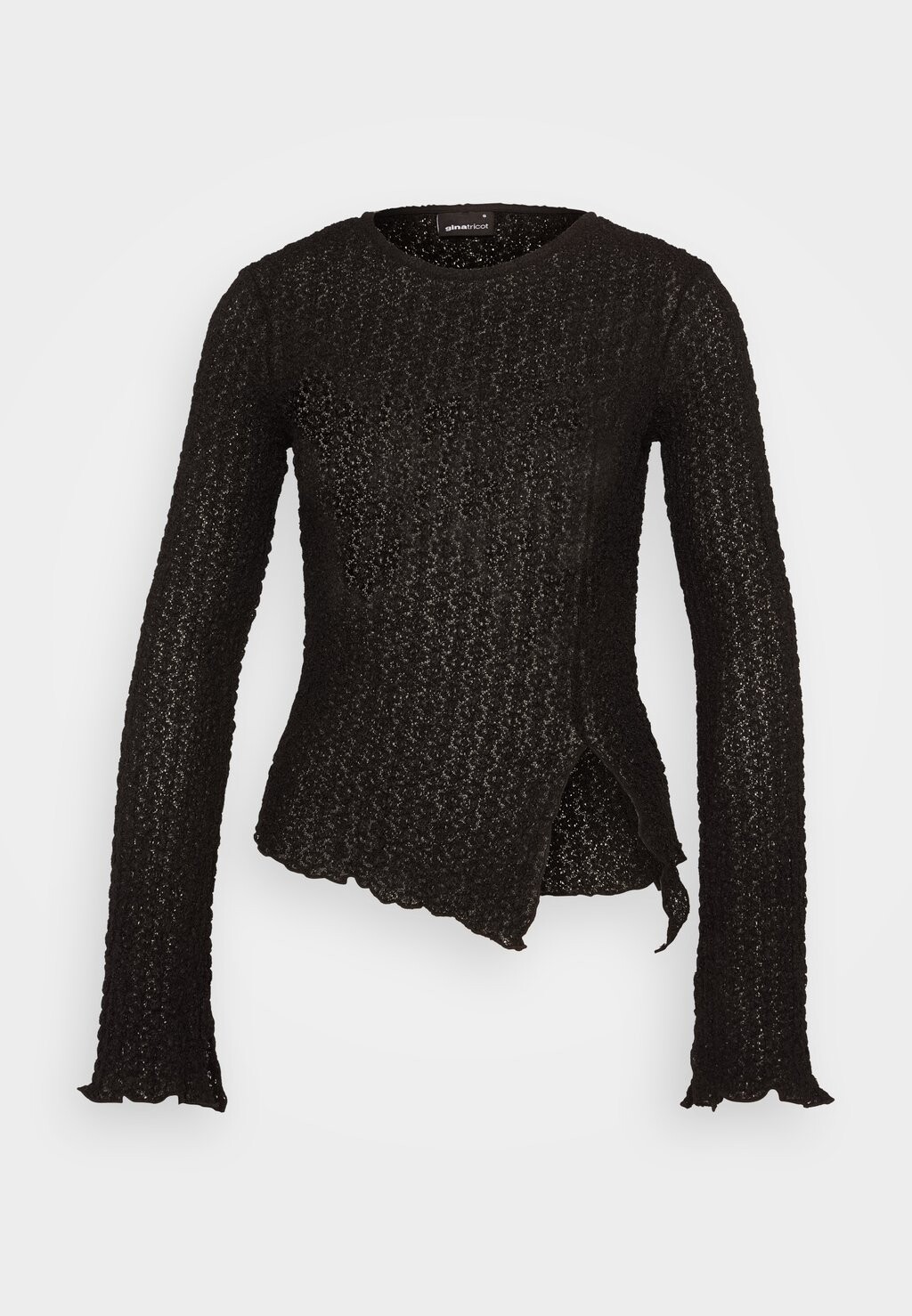 

Футболка с длинным рукавом Asymmetric Gina Tricot, черная (9000)