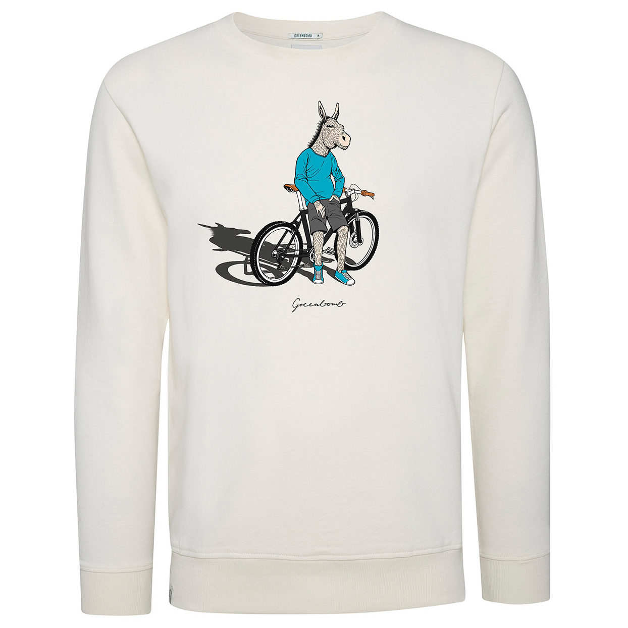 Пуловер Greenbomb Animal Donkey Bike Summer Wild Sweatshirts, цвет Creme White