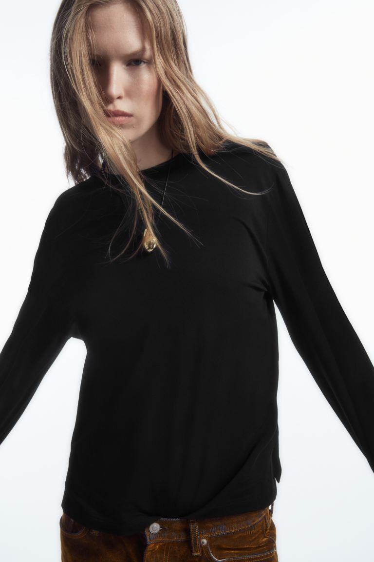 

Топ с широкими рукавами H&M, черный