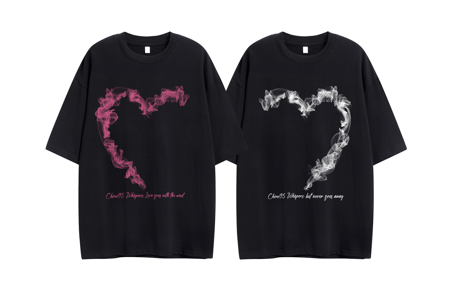 

Футболка серии Chime95 унисекс Rhime, цвет Customized design with pink heart on the left side of a white background [Single piece]