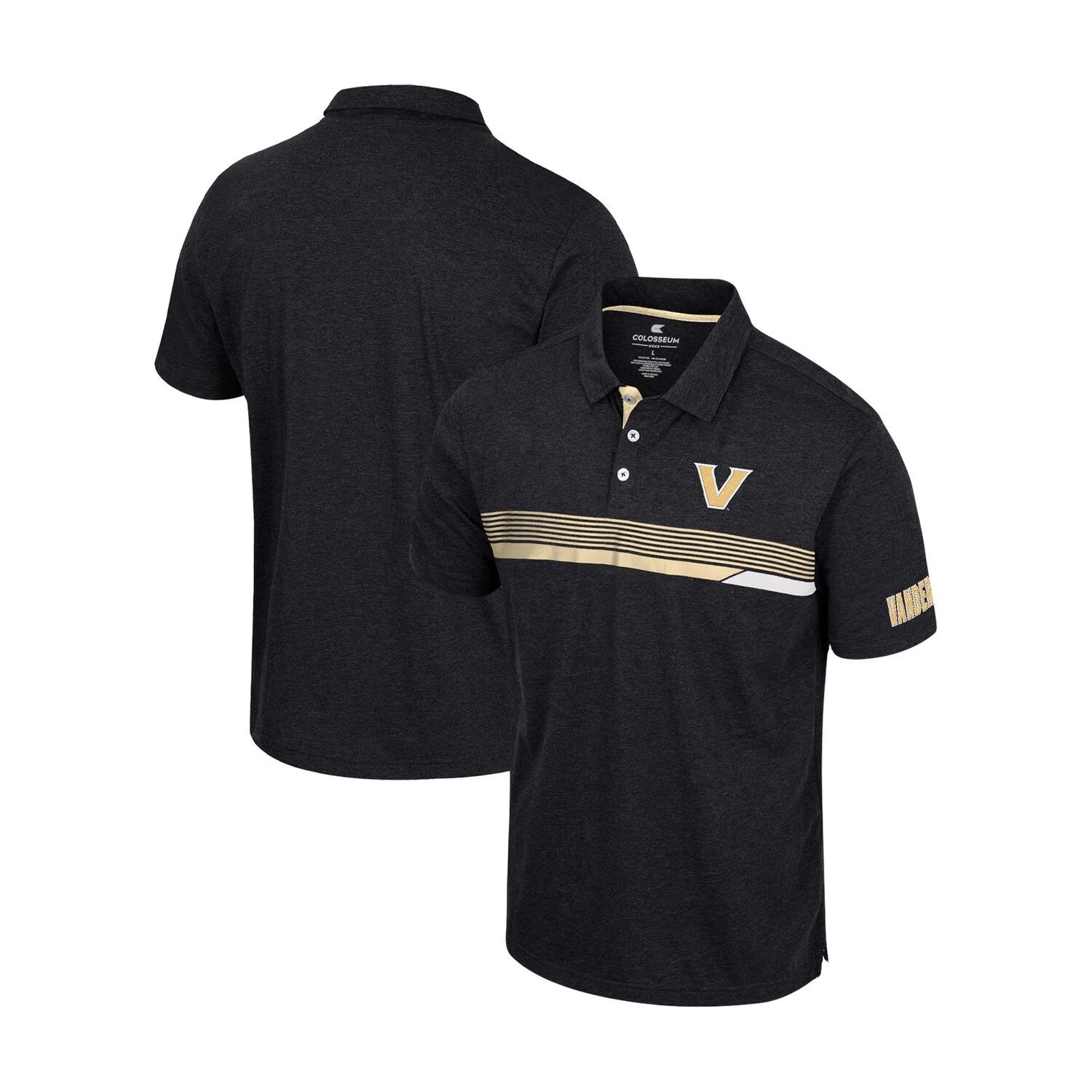 Мужская черная рубашка-поло Vanderbilt Commodores No Issueo Colosseum