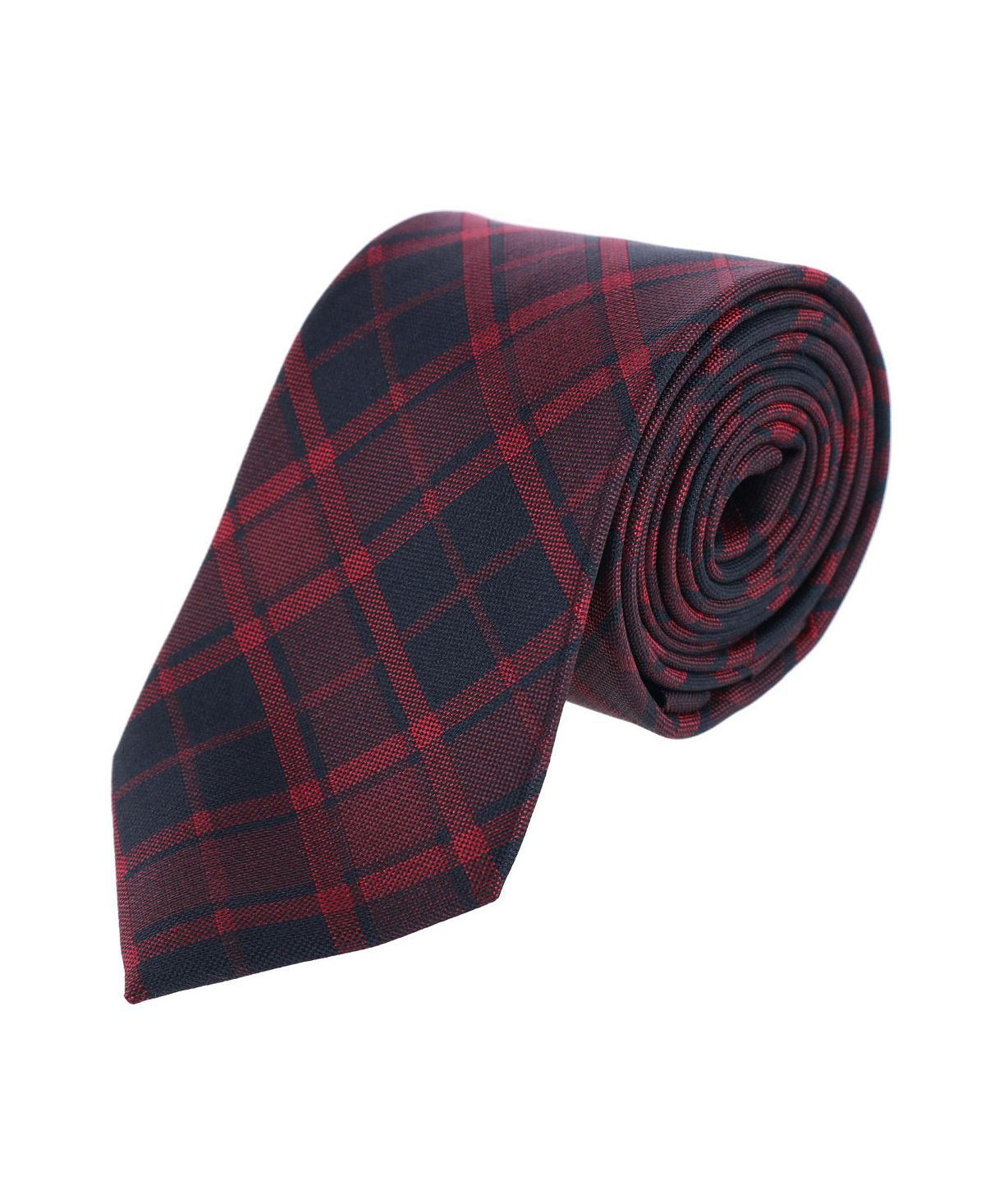 шелковый мужской галстук hi tie красный фиолетовый Красный шелковый галстук в клетку Kincade Blackwatch TRAFALGAR