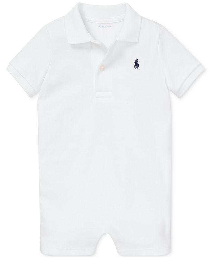 Хлопковая футболка-поло с короткими рукавами для маленьких мальчиков Polo Ralph Lauren, белый