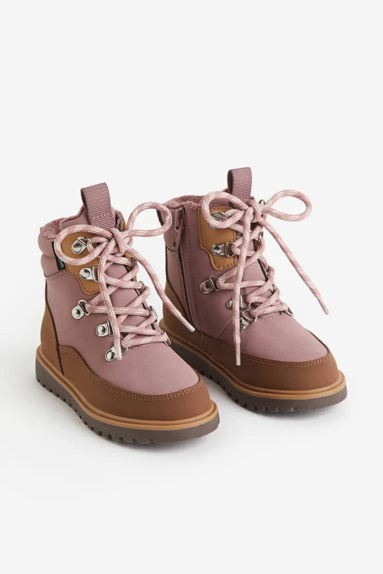 Водонепроницаемые ботинки со шнурками H&M, розовый
