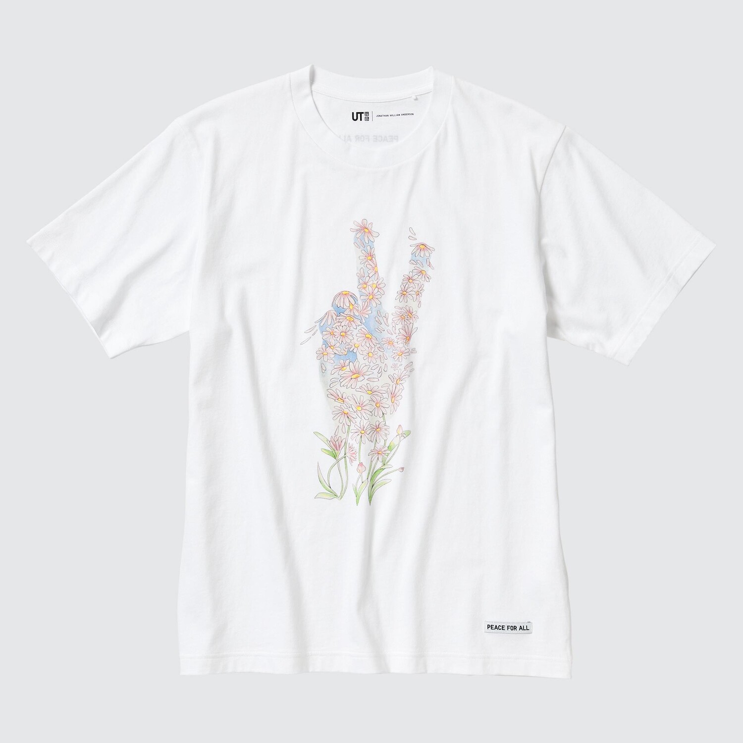 

Футболка с рисунком «МИР ДЛЯ ВСЕХ» (Джонатан Андерсон) Uniqlo, белый