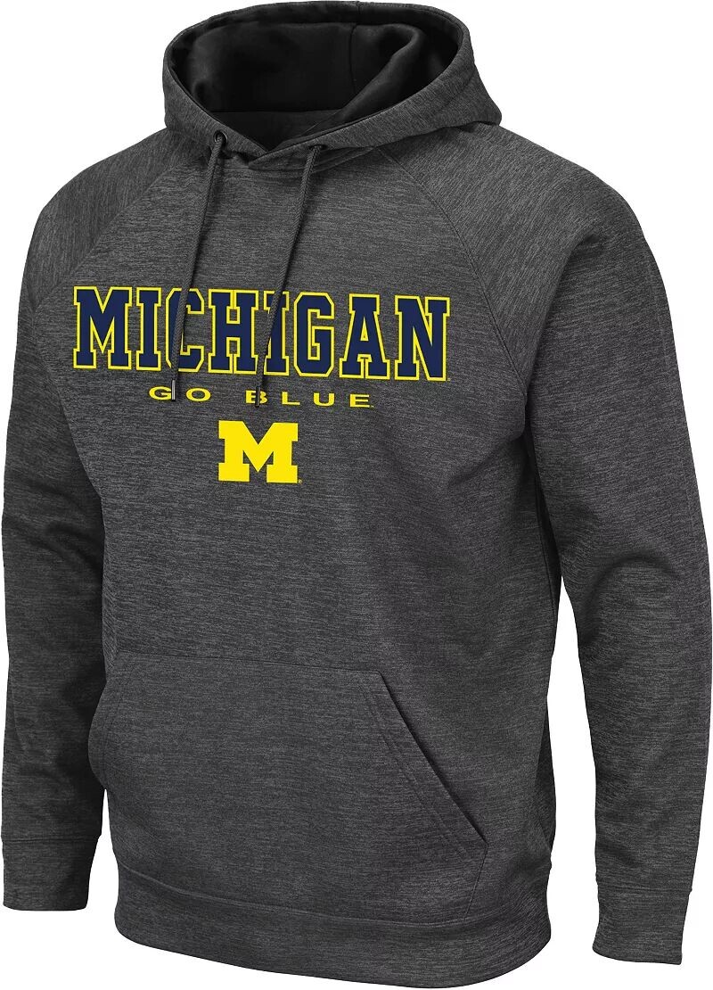 

Colosseum Мужской серый пуловер с капюшоном Michigan Wolverines из полиэстера