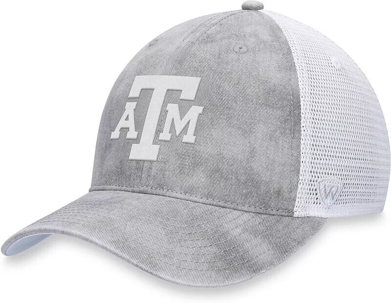 

Мужская кепка Top of the World Texas A&M Aggies серо-серого цвета с оригинальной сеткой Trucker Hat