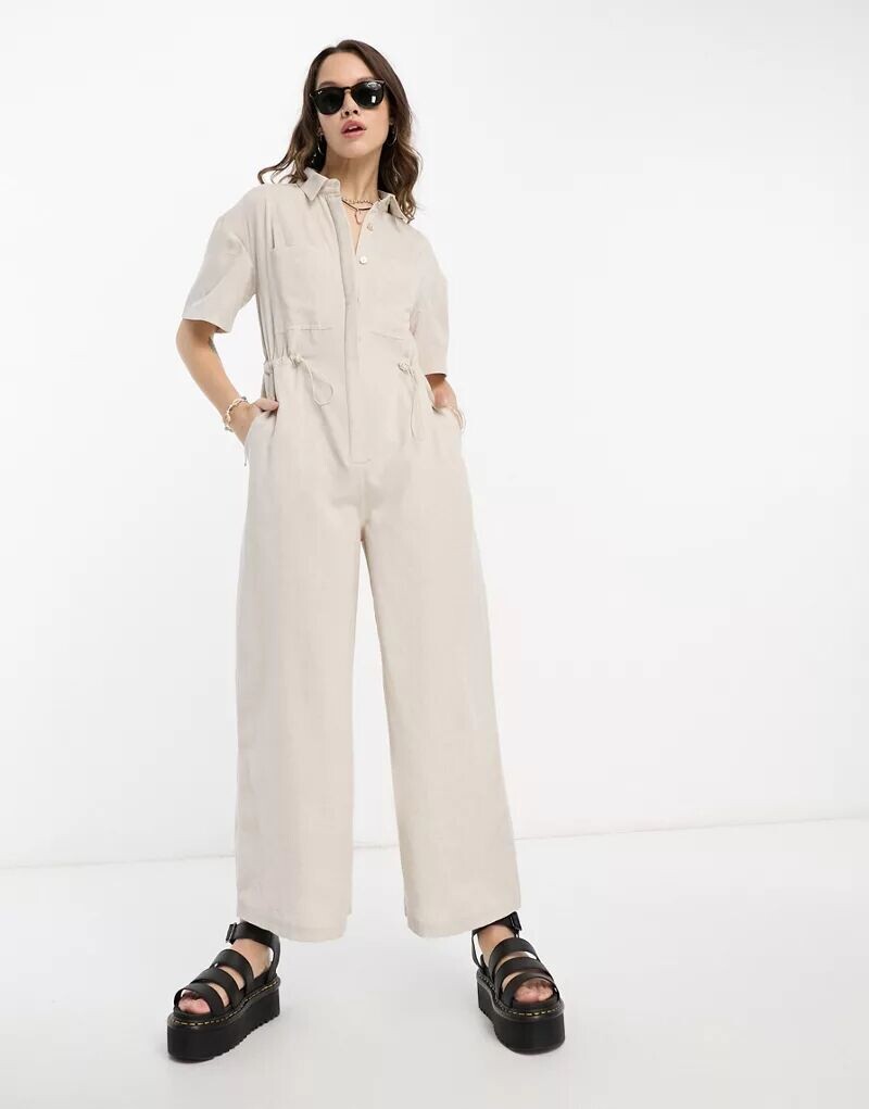 

Комбинезон с кулиской Reclaimed Vintage нейтральных тонов