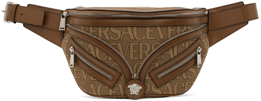 

Коричневый клатч с повторением Бежевый Versace
