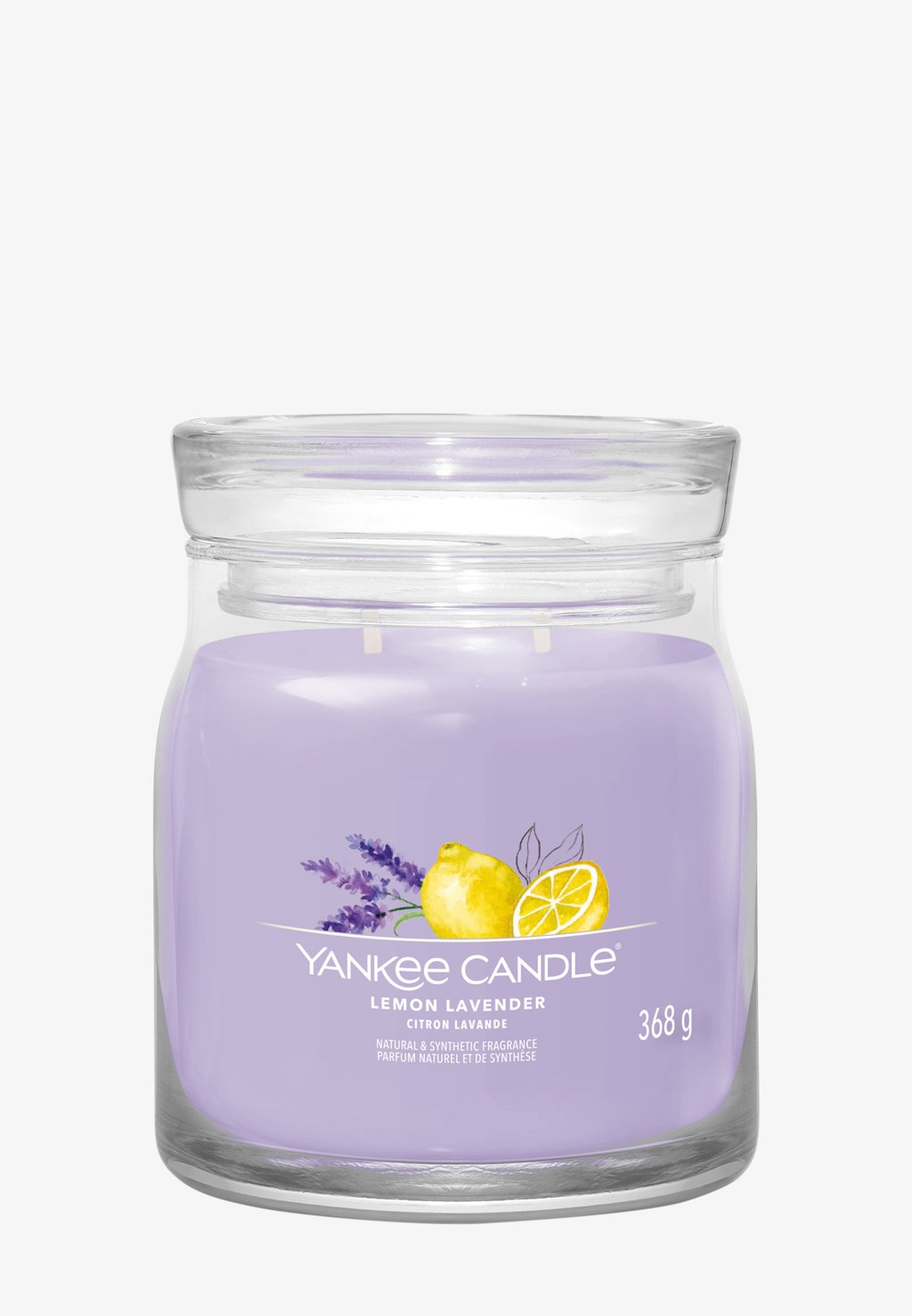 Ароматическая свеча Signature Medium Jar Lemon Lavender Yankee Candle, фиолетовый
