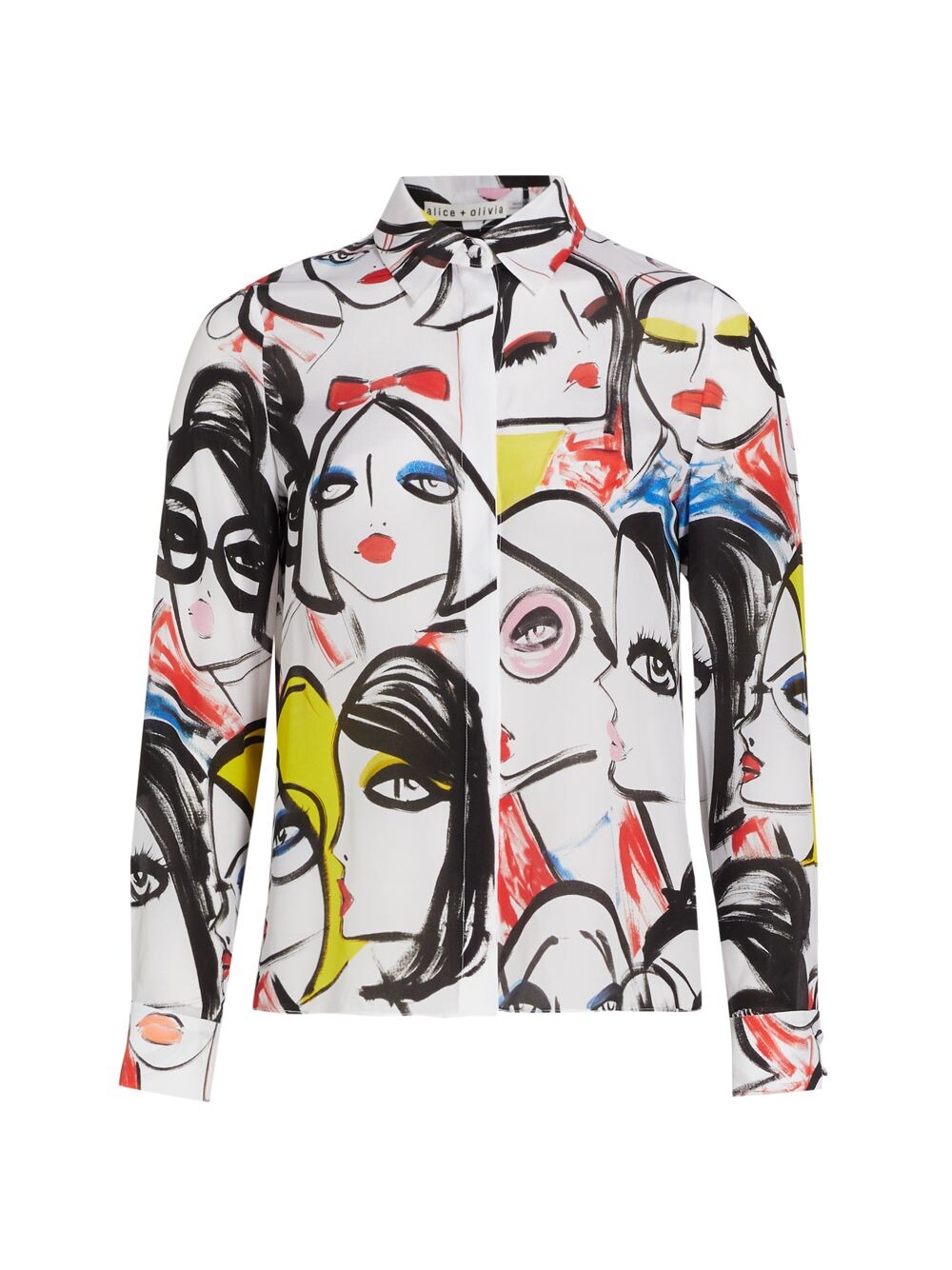 

Шелковая блузка Willa Face Alice + Olivia