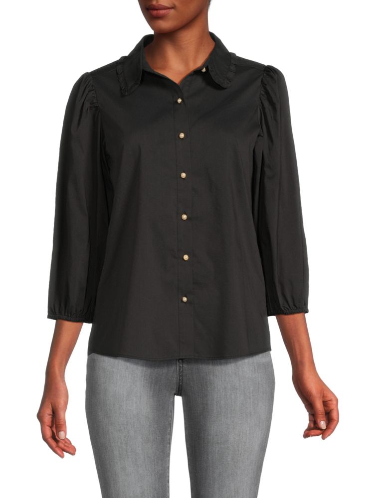 Однотонная рубашка Nanette Nanette Lepore, цвет Very Black