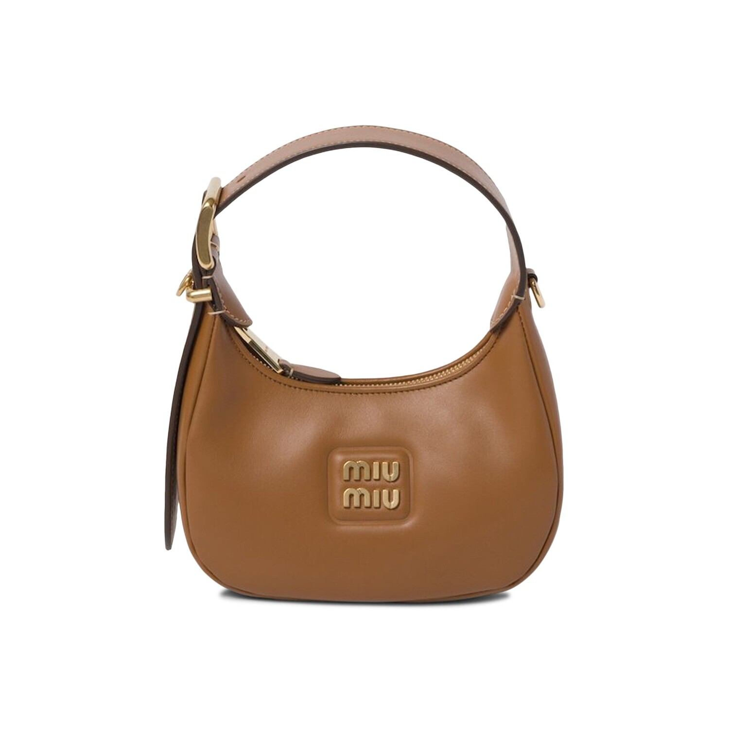 

Мини-сумка-хобо Miu Miu Wander Matelassé, светло-коричневый