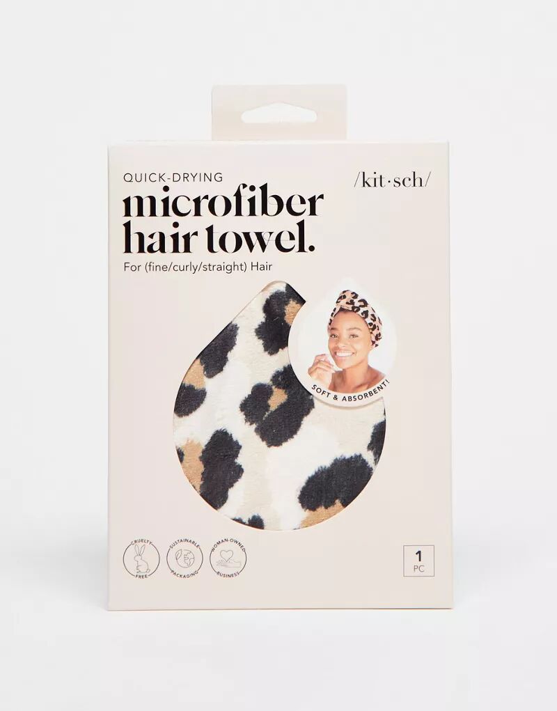 Полотенце для волос Kitsch из микрофибры, леопардовый принт