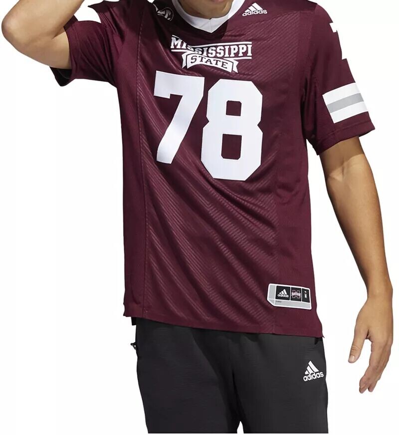 

Мужская футбольная майка Adidas Mississippi State Bulldogs темно-бордовая реплика