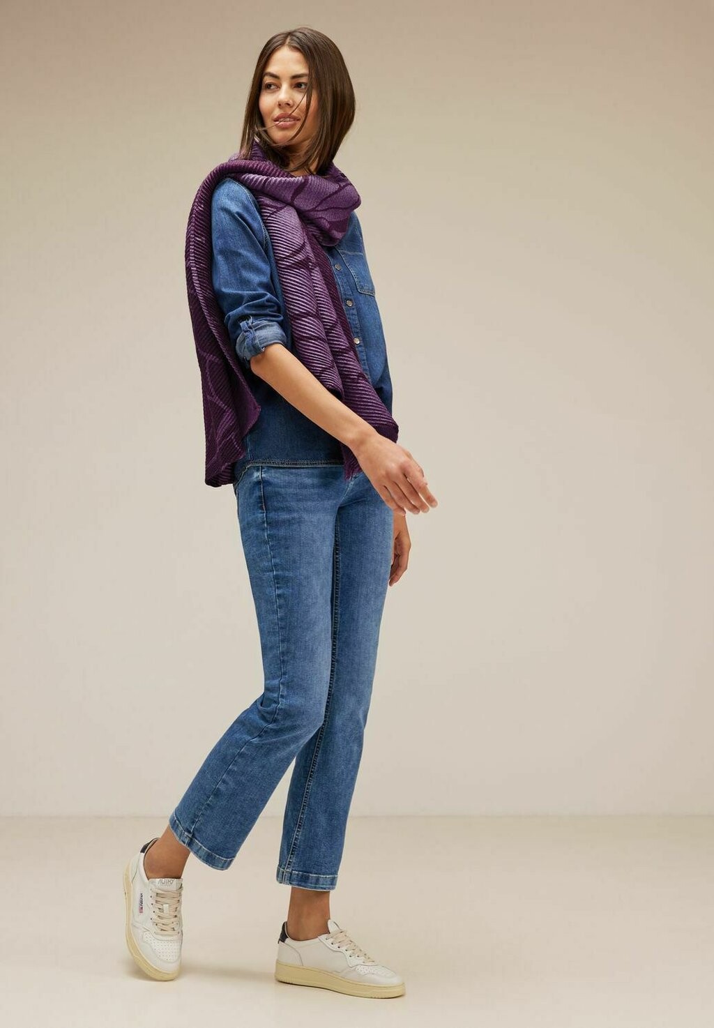 

Шарф Jacquard Plissée Street One, цвет rot