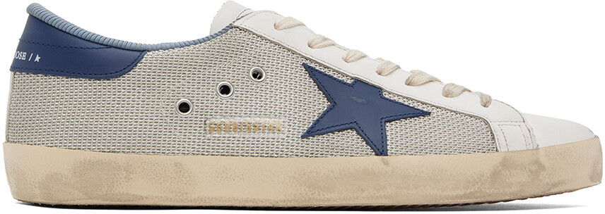 

Серебристые и темно-синие кроссовки Super-Star Golden Goose