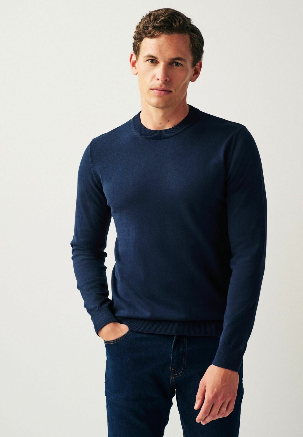 Джемпер Knitted Long Sleeve Crew Jumper Next, цвет navy платье edited balloon sleeve knitted mini jumper хаки