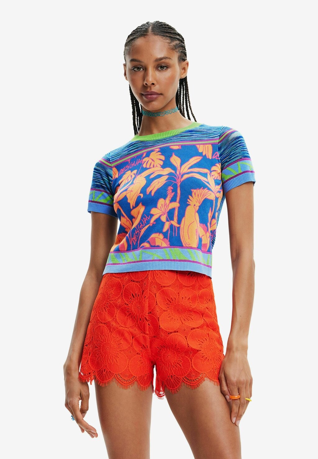 

Футболка с принтом Desigual, синий