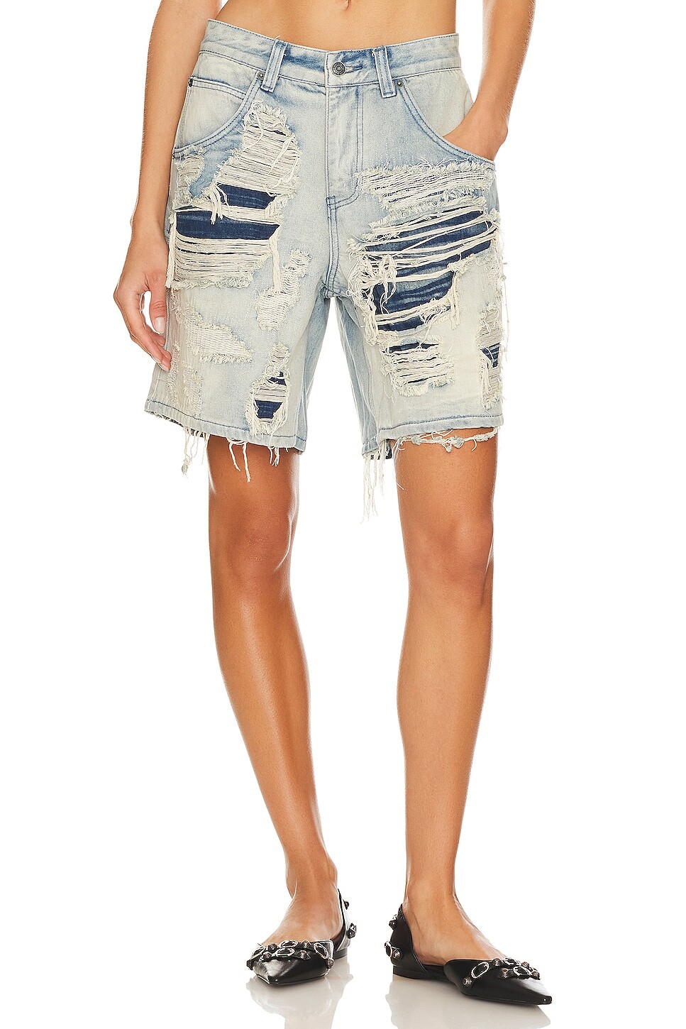 

Шорты Jaded London Distressed Colossus Shorts, цвет Blue Wash