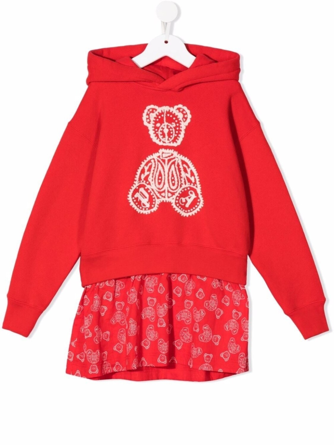 

Palm Angels Kids платье-худи с принтом, красный