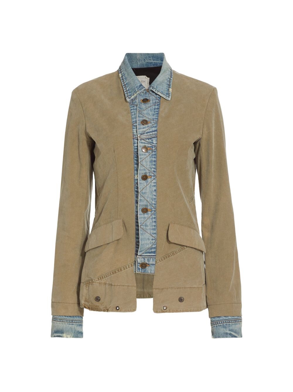 

Многослойная куртка из смешанной ткани Greg Lauren, Коричневый
