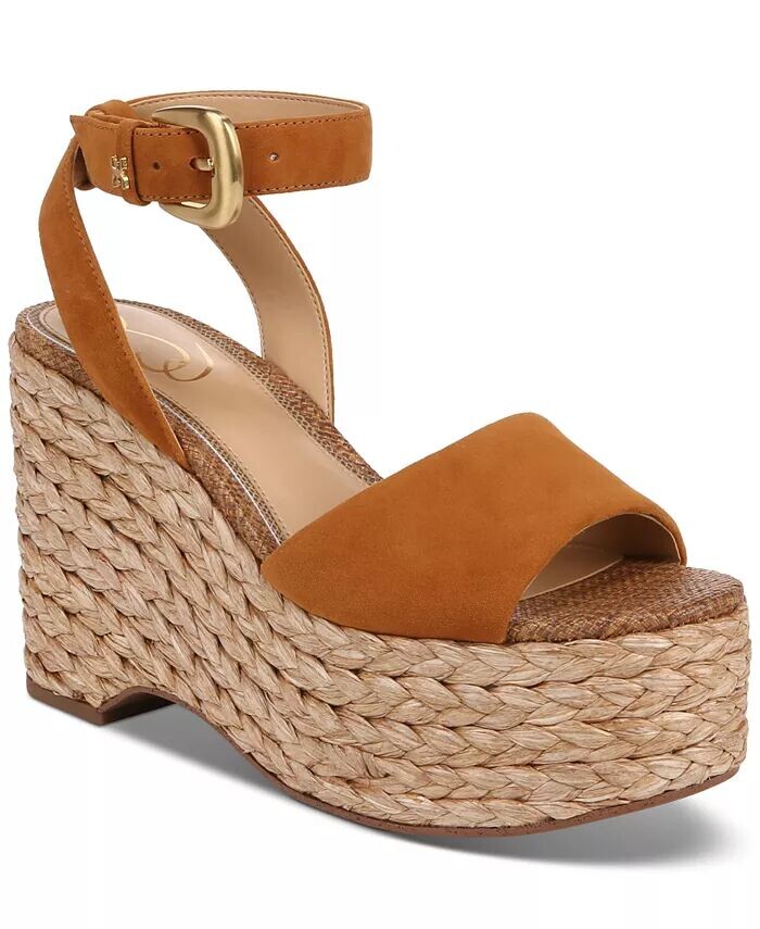 

Женские босоножки April на танкетке из рафии с ремешком на щиколотке Sam Edelman, коричневый