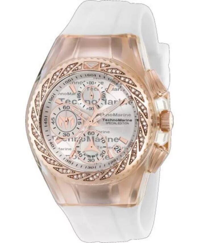 

Женские часы TM-115385 Cruise Glitz с кварцевым серебряным циферблатом TechnoMarine, белый
