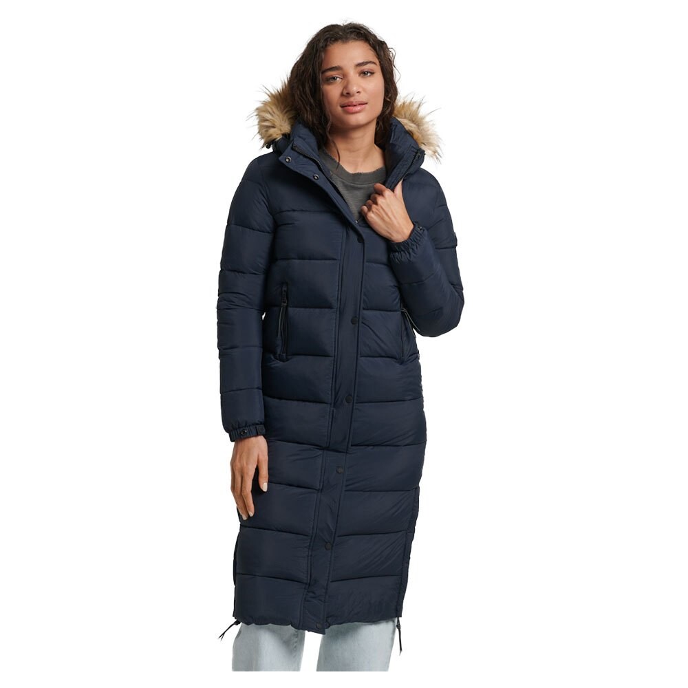 

Куртка Superdry Vintage Hooded Mid Layer Long, синий