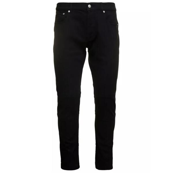

Джинсы jeans with branded button and logo patch in Alexander Mcqueen, черный
