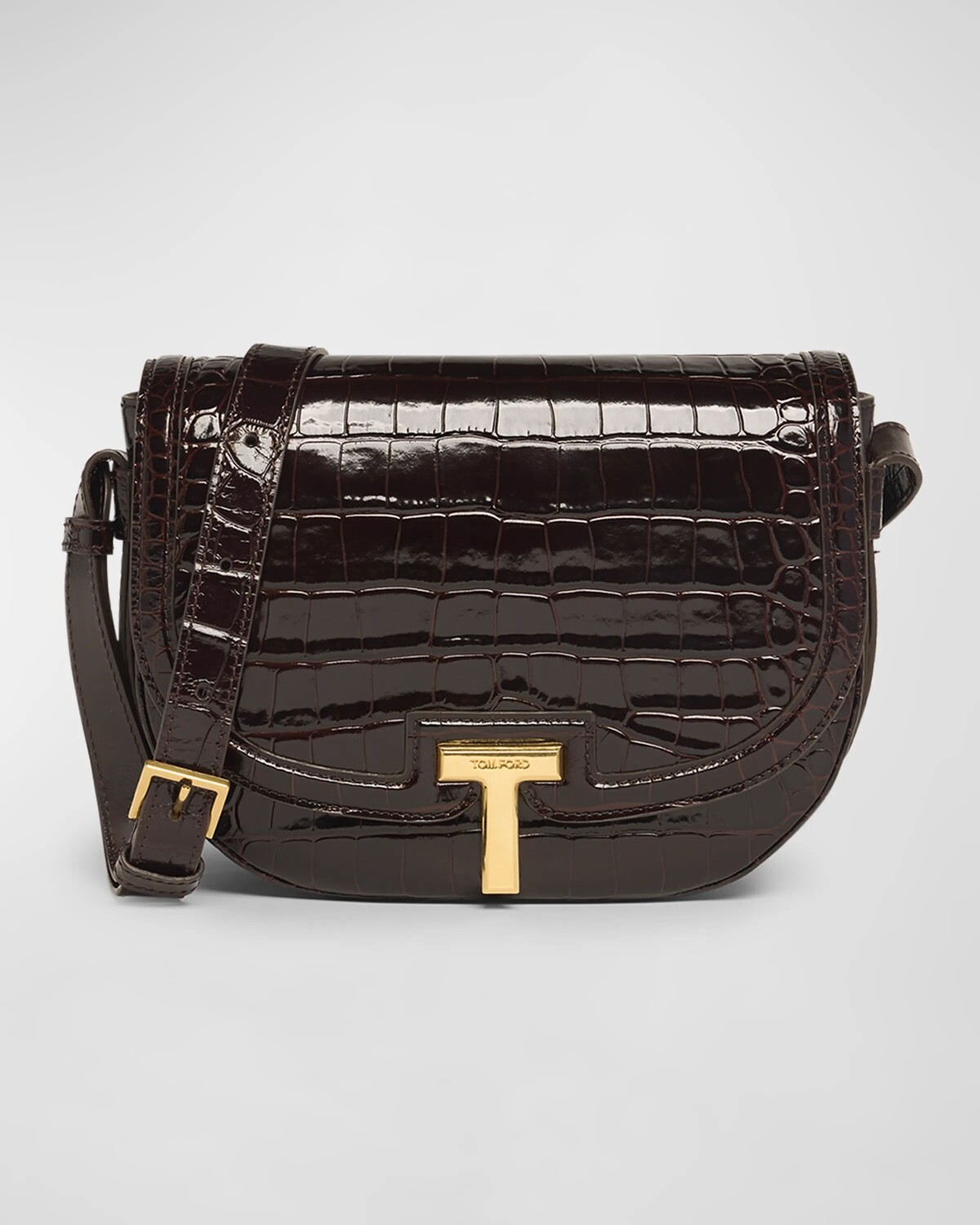 

Сумка через плечо Wallis из тисненой кожи крокодила Tom Ford, цвет Espresso