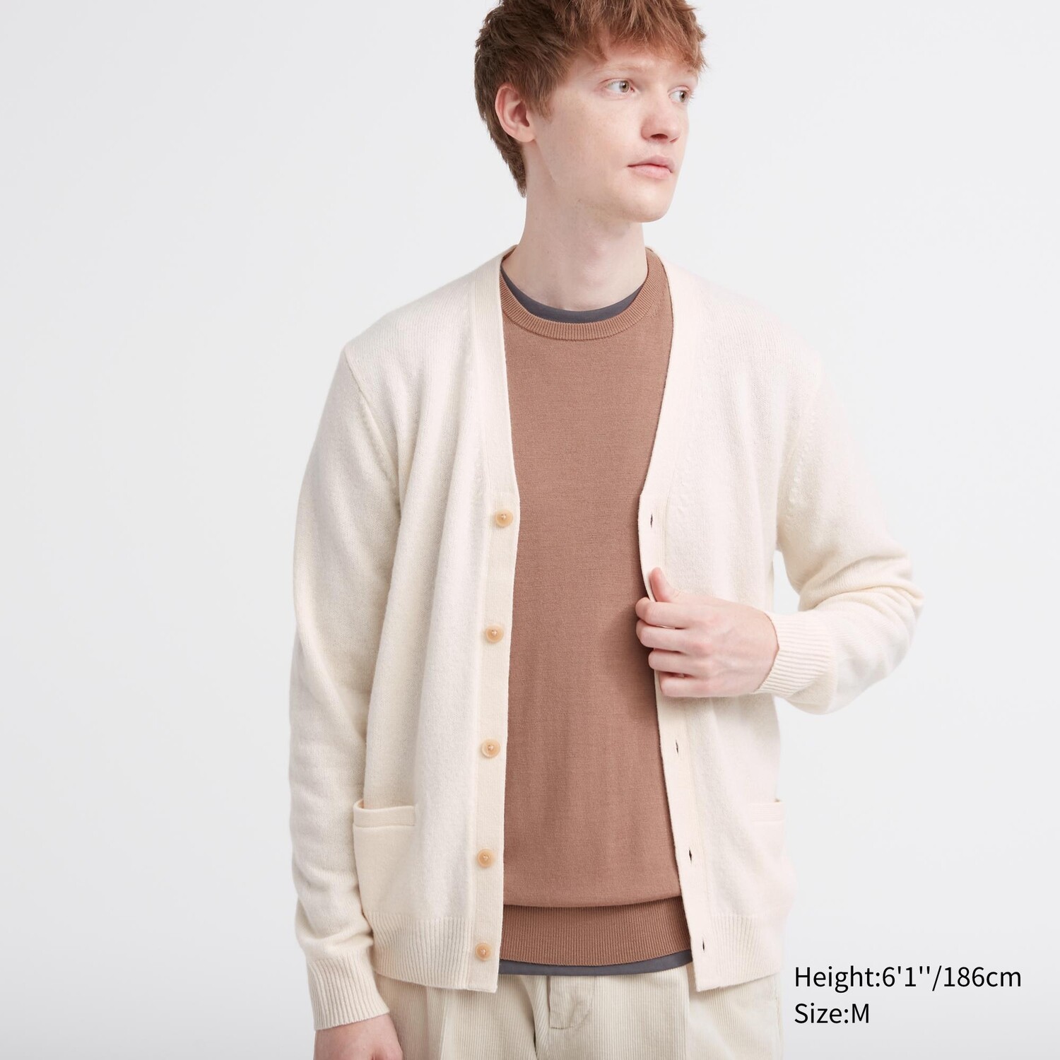 

Кардиган премиум из шерсти ягненка UNIQLO, молочный