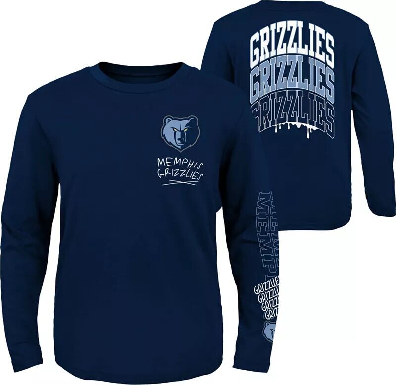 

Outerstuff Youth Темно-синяя футболка Memphis Grizzlies Team с длинными рукавами