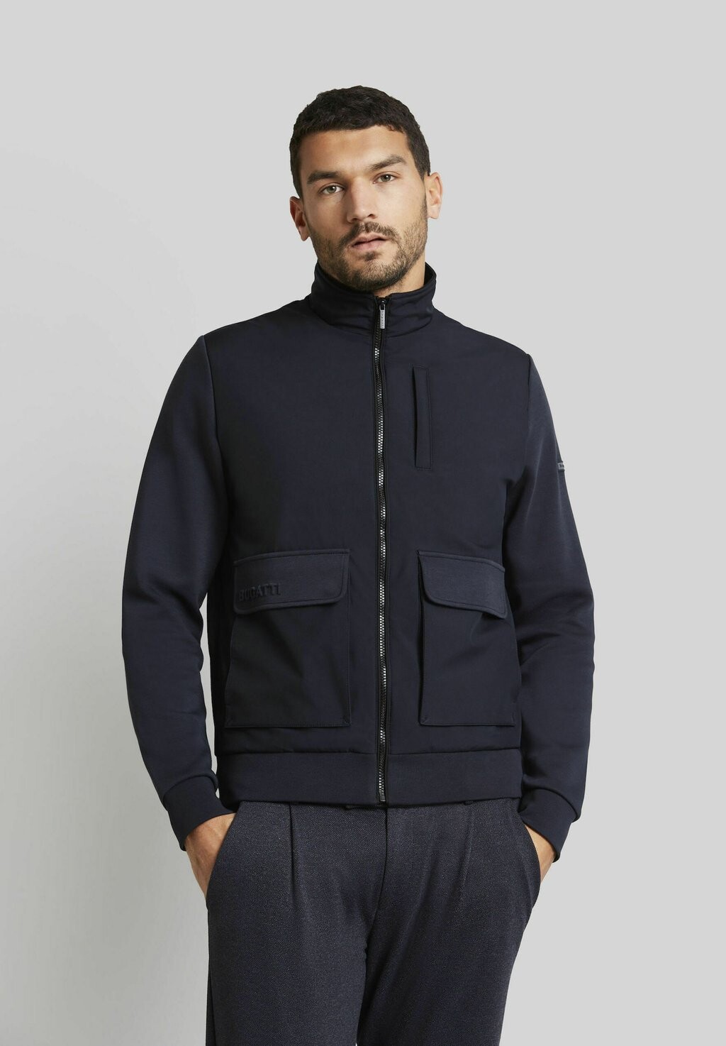 

Толстовка на молнии Modern Fit bugatti, цвет marine