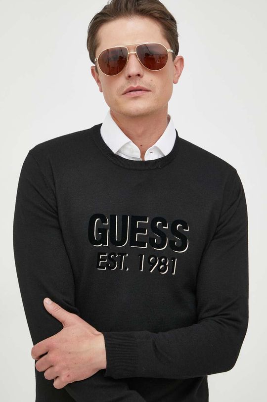 

Свитер с оттенком шелка Guess, черный